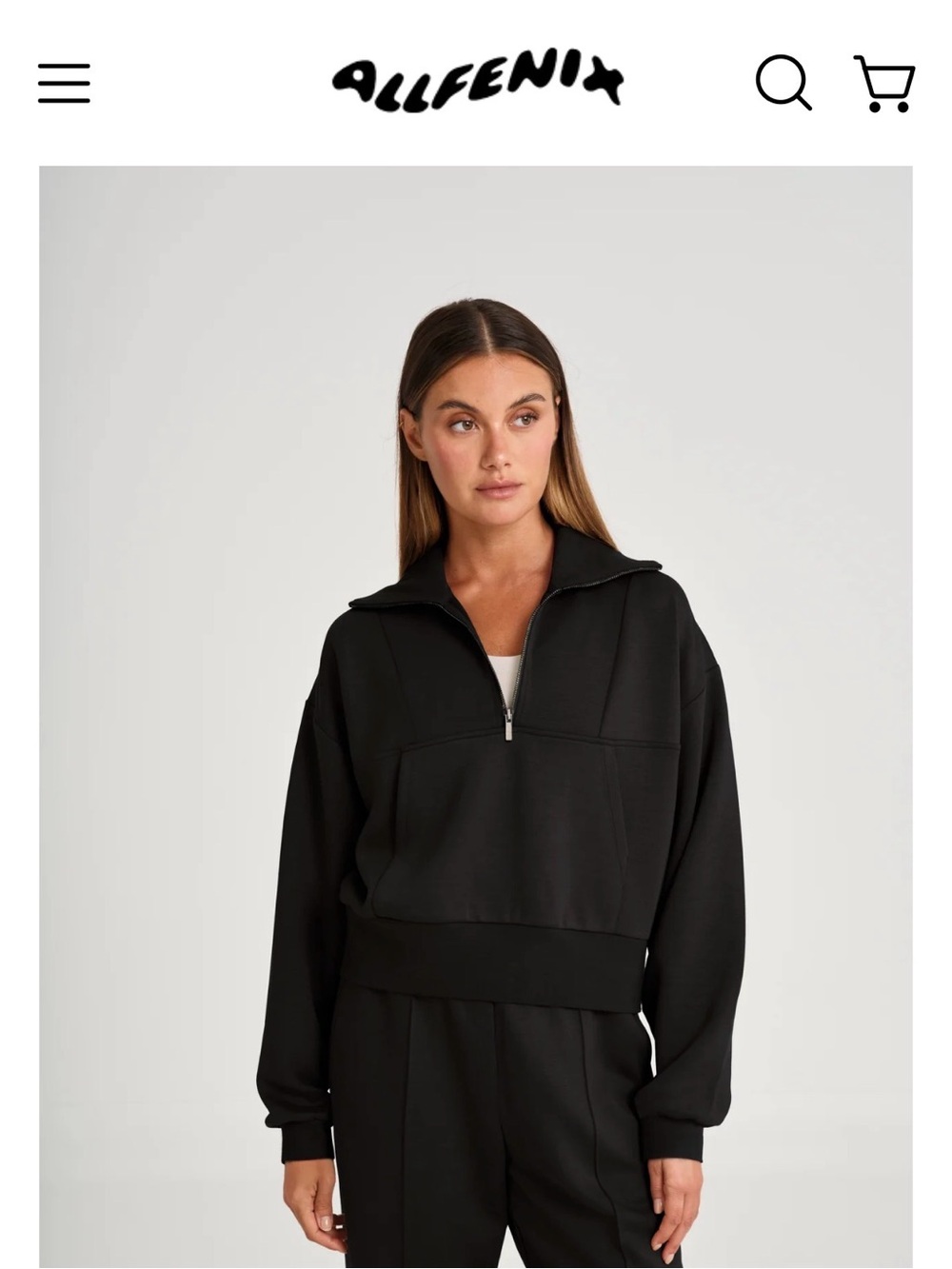 AllFenix Espresso Half-Zip Cozy Pullover Hoodie